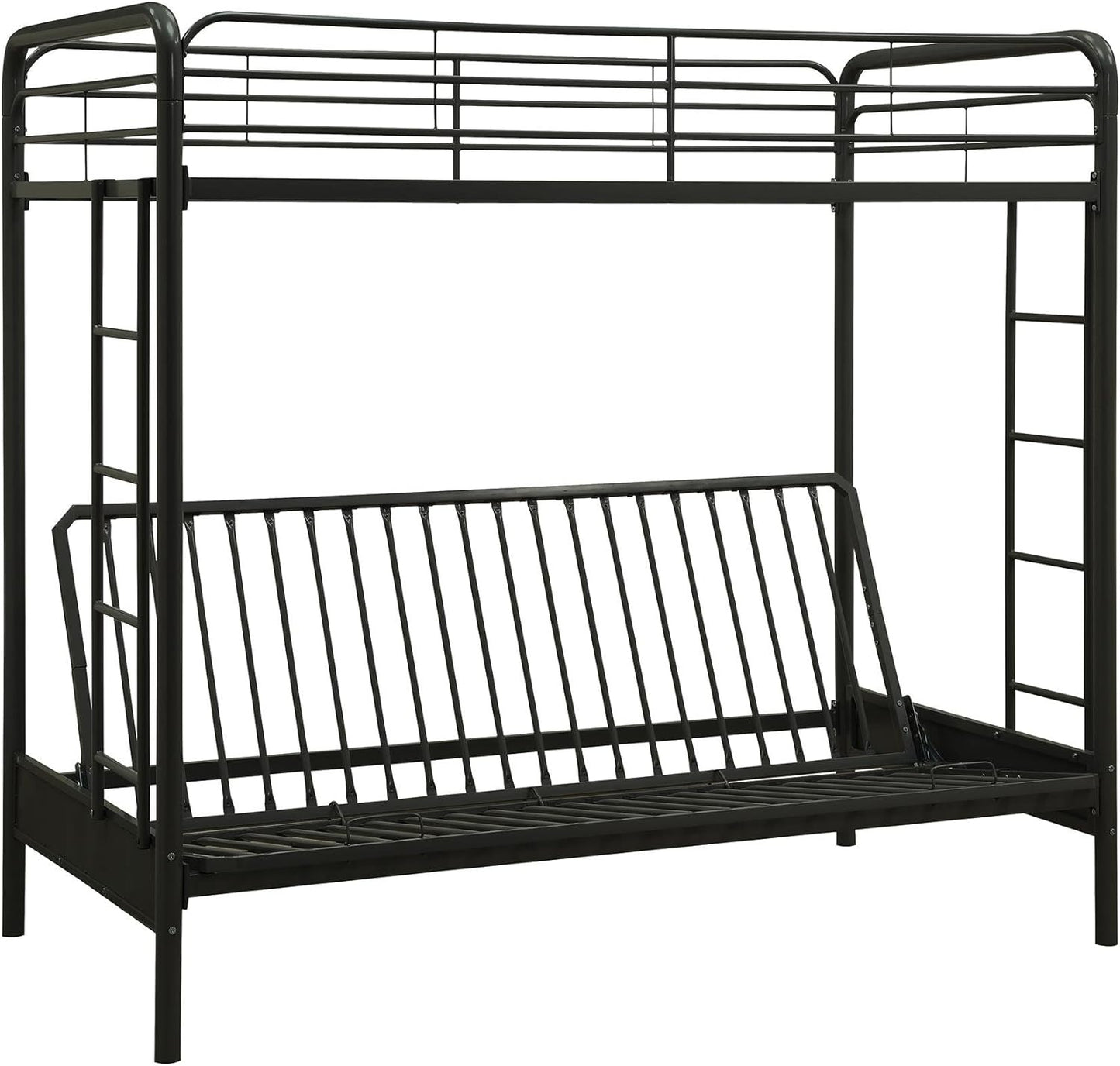 NEW - DHP Sammie Twin over Futon Metal Bunk Bed, Black - Retail $268