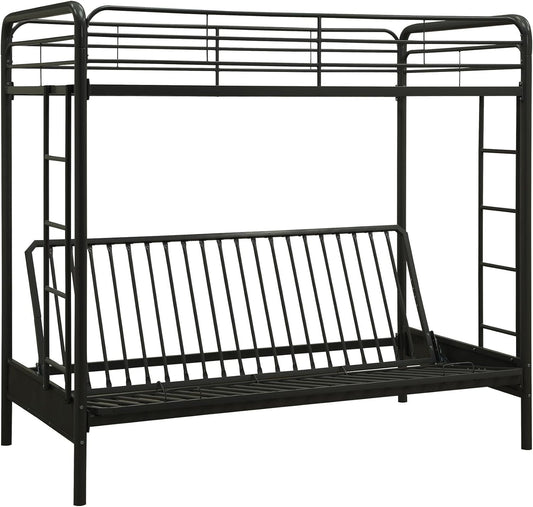 NEW - DHP Sammie Twin over Futon Metal Bunk Bed, Black - Retail $268