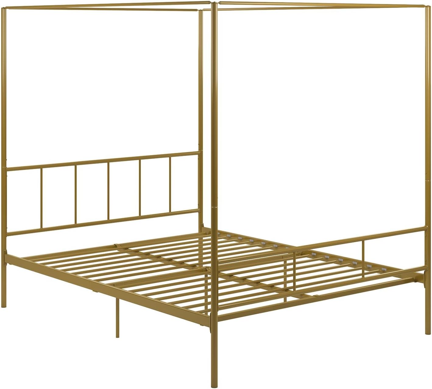NEW - Novogratz FULL Marion Canopy Bed Frame, Gold - Retail $127