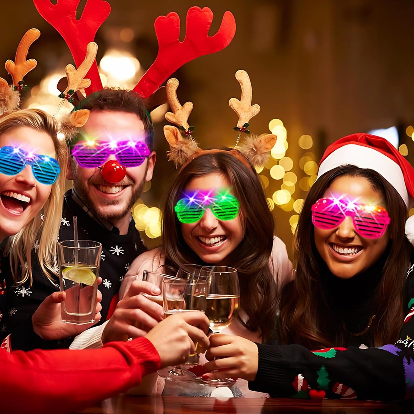 38PCS LED Glasses, Light Up Glasses, 5 Colors, 3 Light Modes, Glow in The Dark Party Supplies, Neon Party Favors for Birthday Gifts, Party Decorations, New Year, Carnival