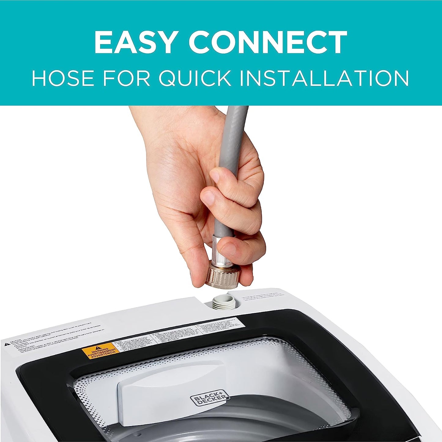 NEW - BLACK+DECKER Small Portable Washer, Washing Machine for Household Use, Portable Washer 0.9 Cu. Ft. with 5 Cycles, Transparent Lid & LED Display - Retail $284