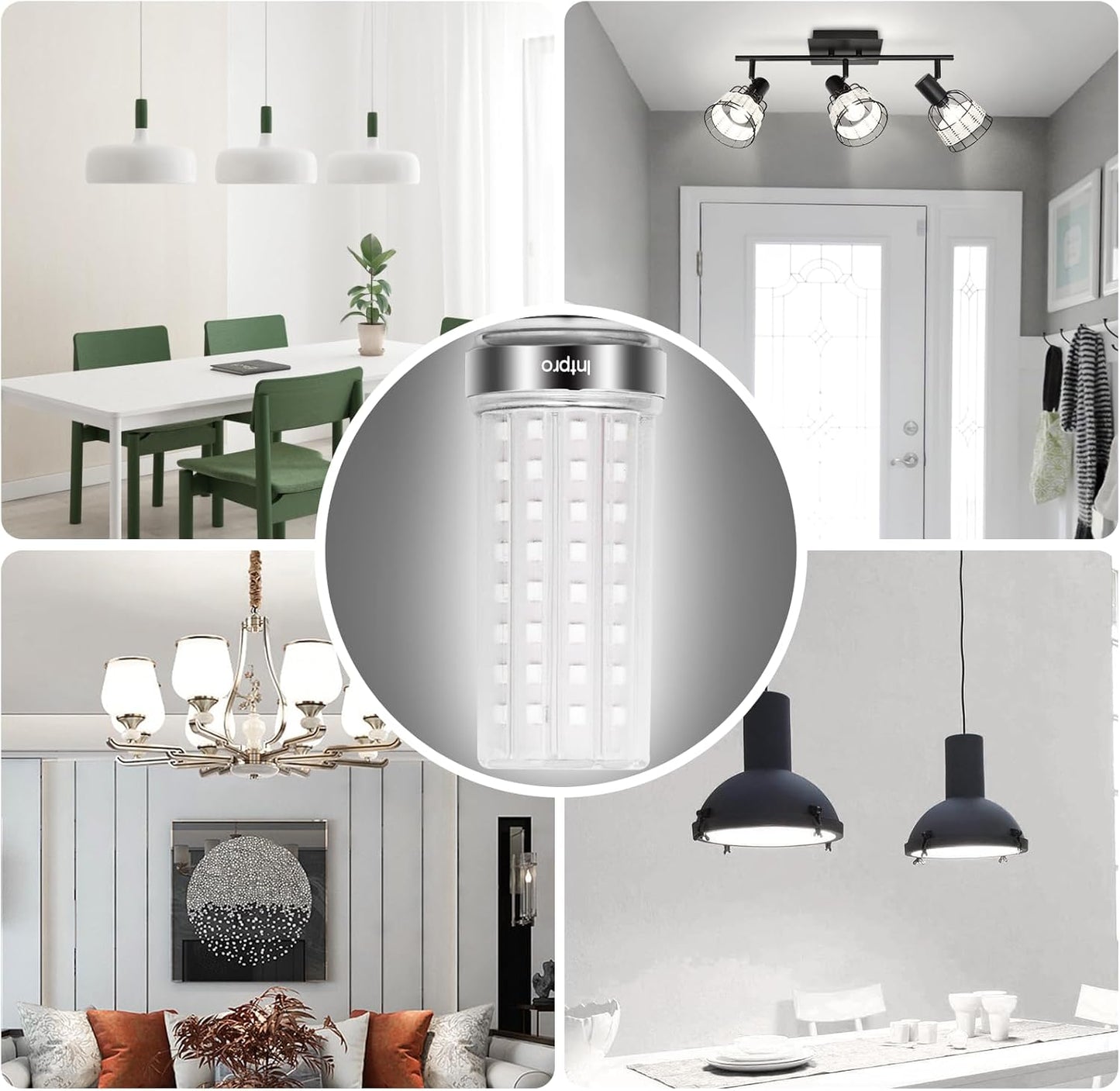 Intpro LED Corn Light Bulb LED Bulb 150W Equivalent 2000 Lumen 5000K E26/E27 Base Non-dimmable Ceiling Fan Corn Lighting for Home Garage Warehouse Indoor LED Corn Bulbs 6 Pack