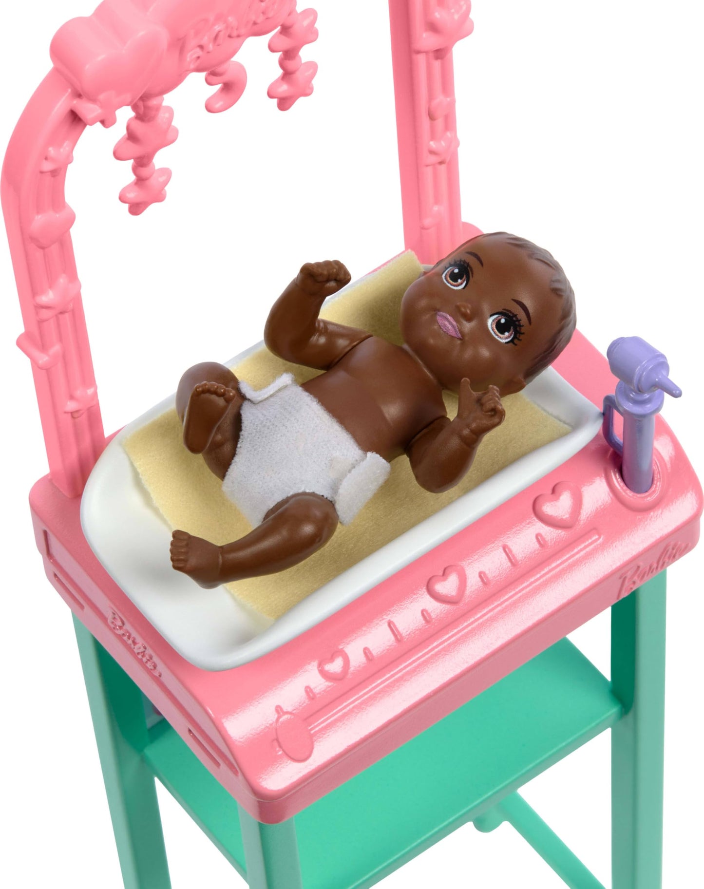 Barbie Baby Doctor Playset with Blonde Fashion Doll Wearing Pink Scrubs, Baby Doll, Furniture & Accessories