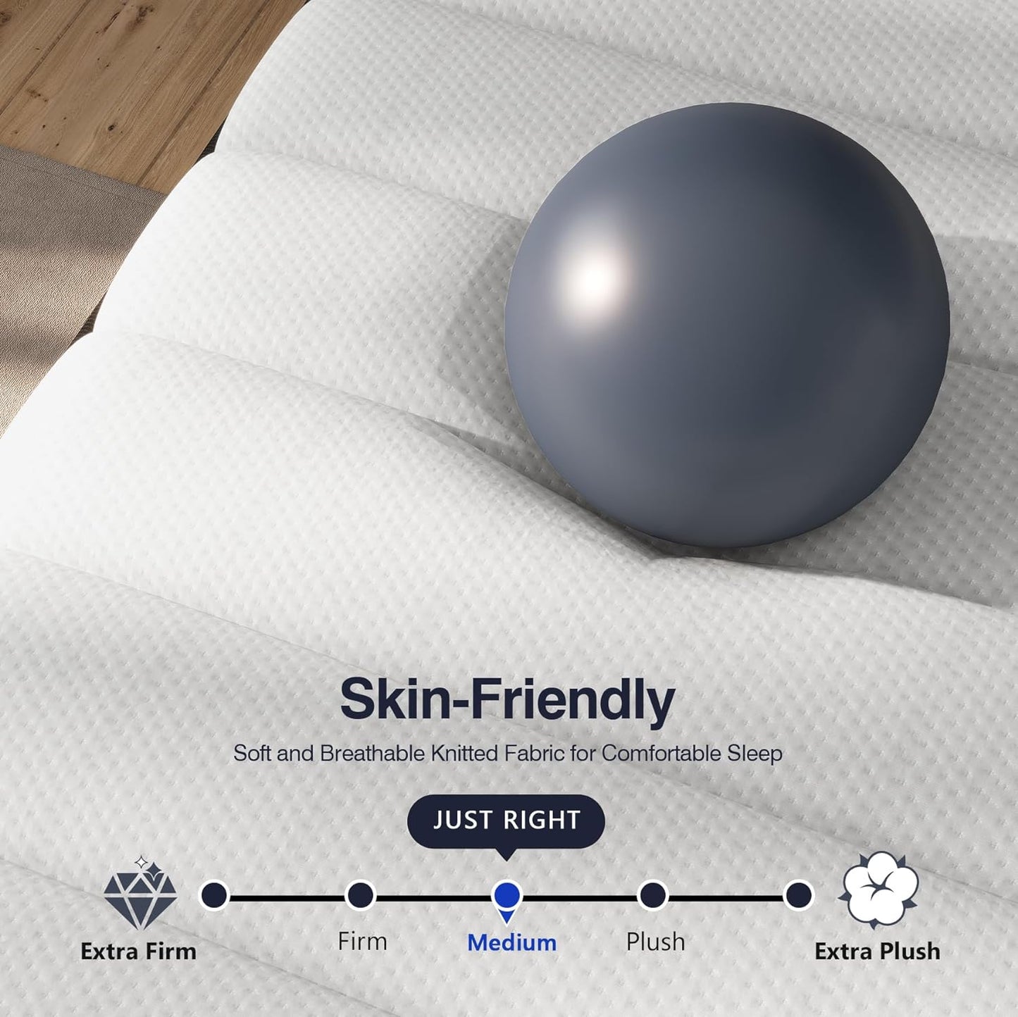 NEW - DIFAME 12 Inch KING Hybrid Mattress,Memory Foam with Pocket Spring,Medium Firm for Pressure Relief, Motion Isolation - Retail $349