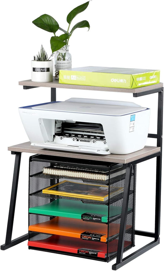 Printer Stand - Under Desk Printer Stand -Printer Desk-Desktop Printer Stand-Shelf for Desktop (2 Tier) - Retail $55