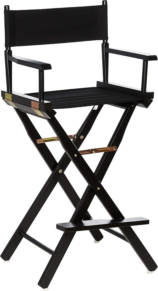 Casual Home Director's Chair ,Black Frame/Black Canvas,30" - Bar Height - Retail $58