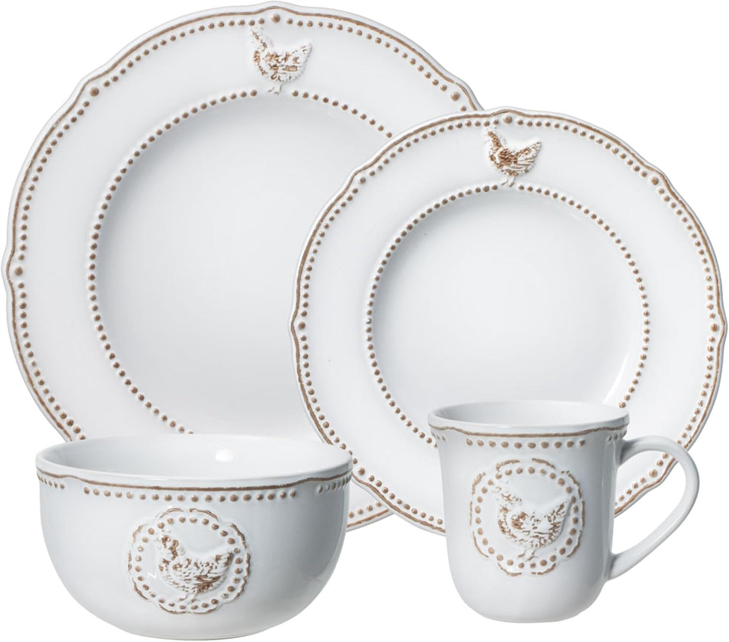 NEW - Pfaltzgraff Farmhouse Dinnerware Set (16 Piece) - Retail $119