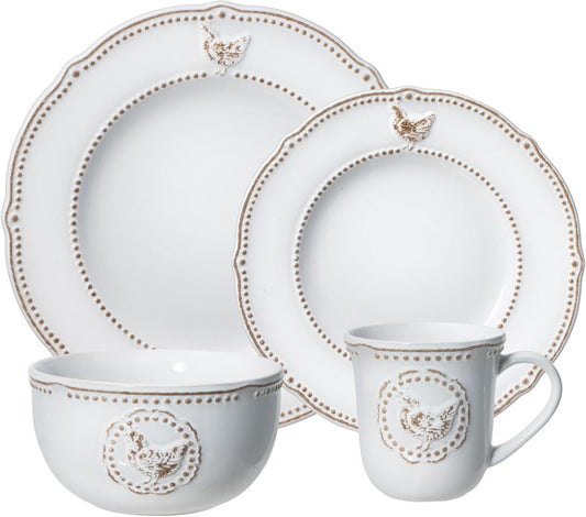 NEW - Pfaltzgraff Farmhouse Dinnerware Set (16 Piece) - Retail $119