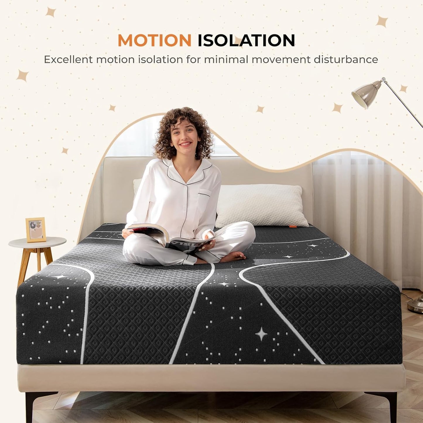 NEW - Sweetnight QUEEN Size, 12 Inch Memory Foam Mattress for Pressure Relief & Motion Isolation, Queen Mattress in a Box, Starry Night - Retail $356