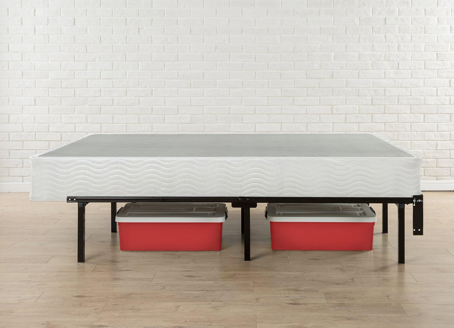 NEW - Zinus Queen Michelle 12 Inch Compack Bed Frame, for Box Spring and Mattress Sets, Extra High so Bed Risers not needed, Fits Twin to Queen - Retail $75