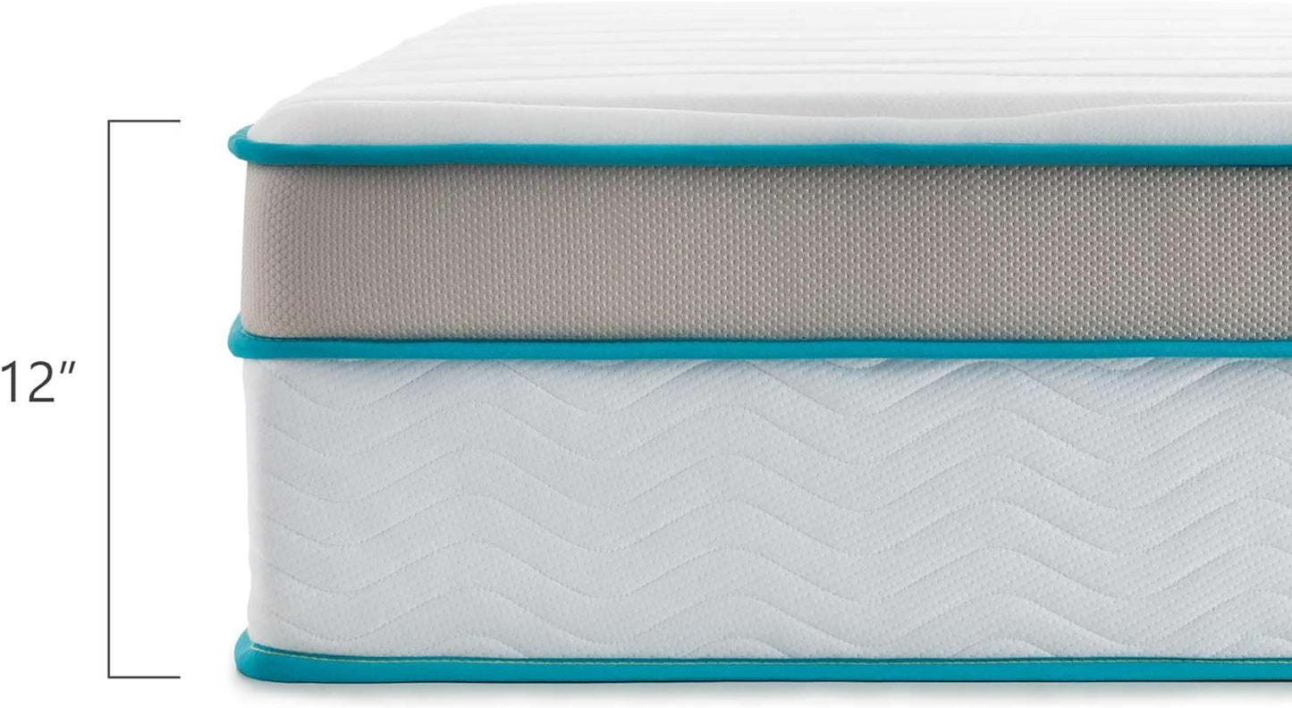 NEW - Linenspa KING 12 Inch Memory Foam and Spring Hybrid Mattress - Medium Plush Feel - Bed in a Box - Pressure Relief and Adaptive Support - Breathable - Cooling - Primary Bedroom - King Size - Retail $449