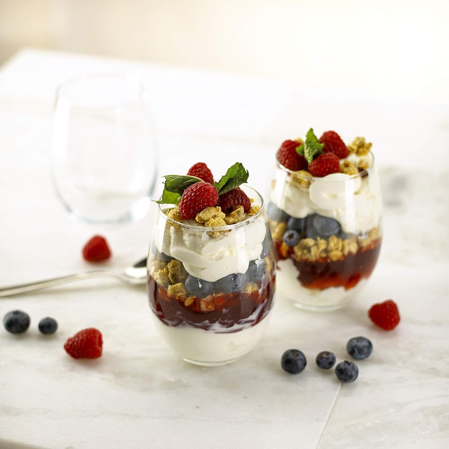 NEW - Luminarc Perfection Stemless Wine Glass (Set of 12), 15 oz, Clear - Retail $16