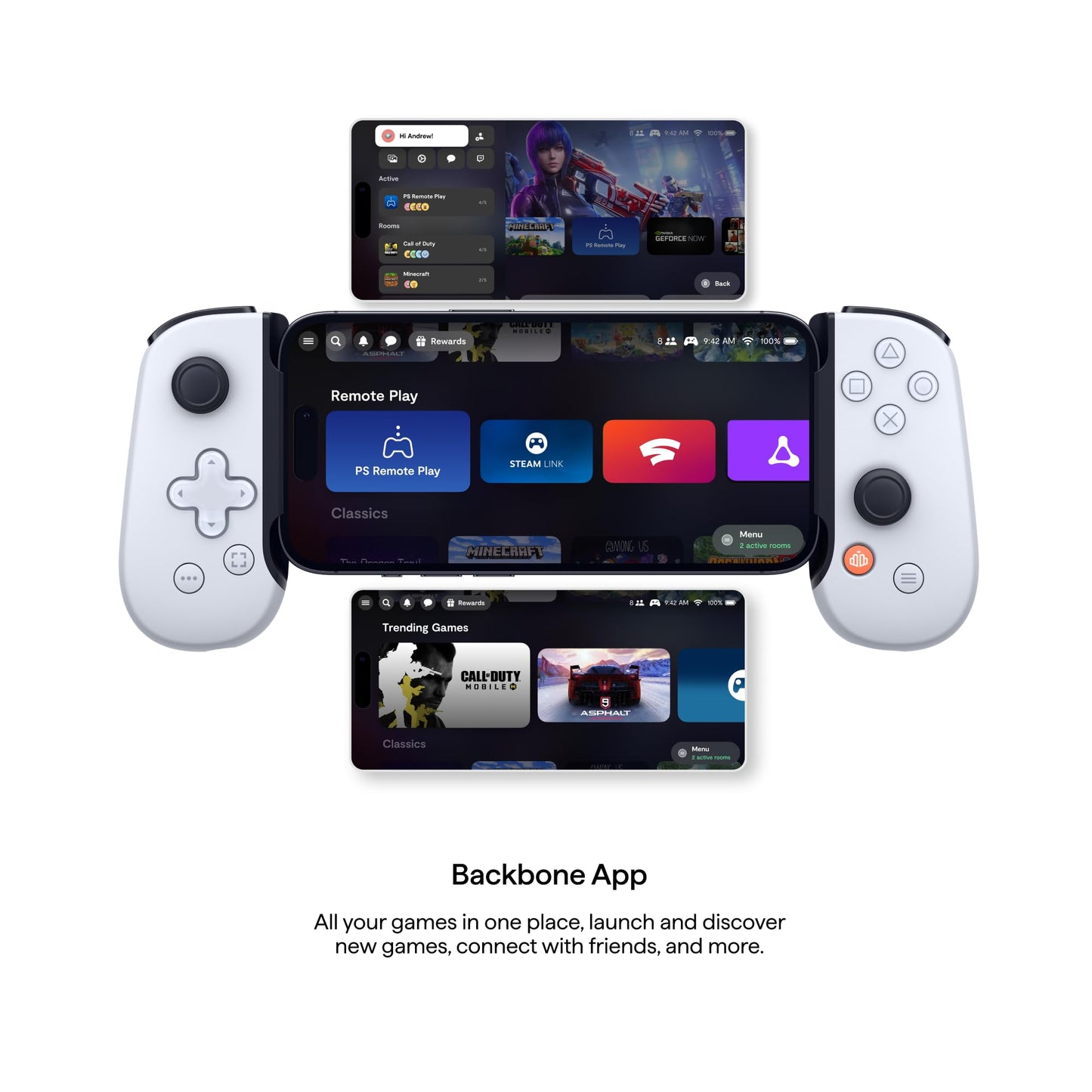BACKBONE One Mobile Gaming Controller for iPhone (Lightning) - PlayStation Edition - 1st Gen - Turn Your iPhone into a Gaming Console - Play Xbox, PlayStation, Call of Duty, Roblox, Minecraft & More - Retail $50
