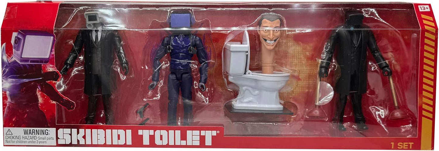 SKIBIDI TOILET Deluxe 6 inch Figure,Series 2, Collector Pack of 4, Collectible Figures, Officially Licensed Merch Amazon Exclusive