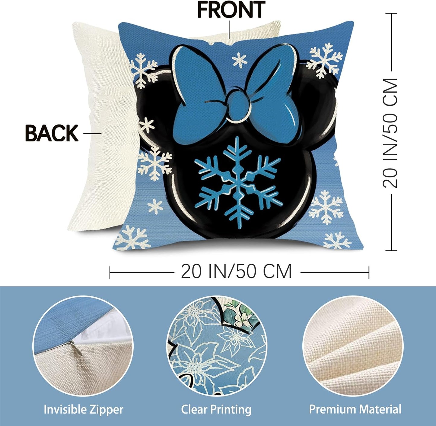Winter Decorative Throw Pillow Covers - 20 x 20, Set of 4