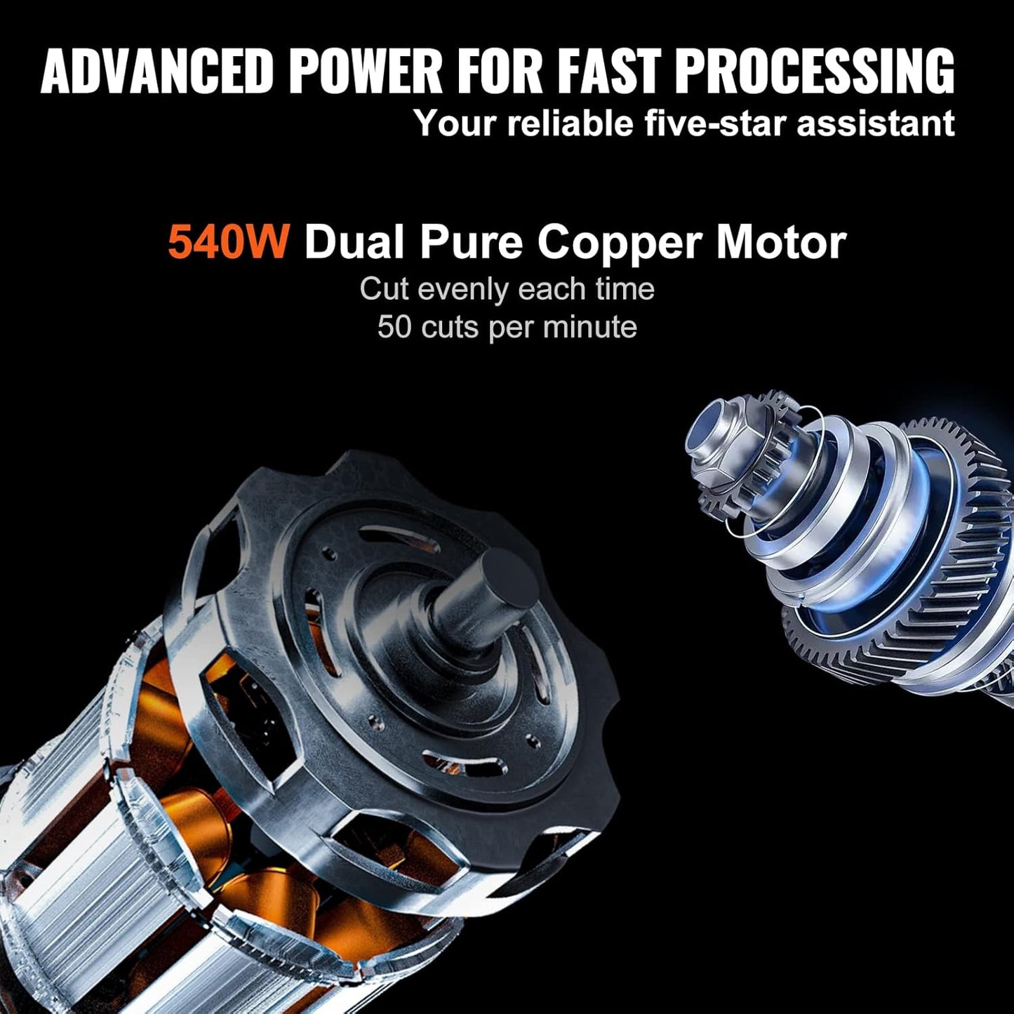 [non working] VEVOR Automatic Meat Slicer, 540W Deli Slicer with Two 10" Stainless Steel Removable Blade, 0-15mm Adjustable Thickness for Home Use, Child Lock Protection, for Meat Cheese Bread