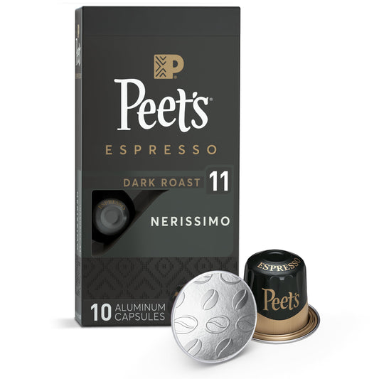 Peet's Coffee, Dark Roast Espresso Capsules, Compatible with Nespresso Original Machine - Nerissimo Intensity 11