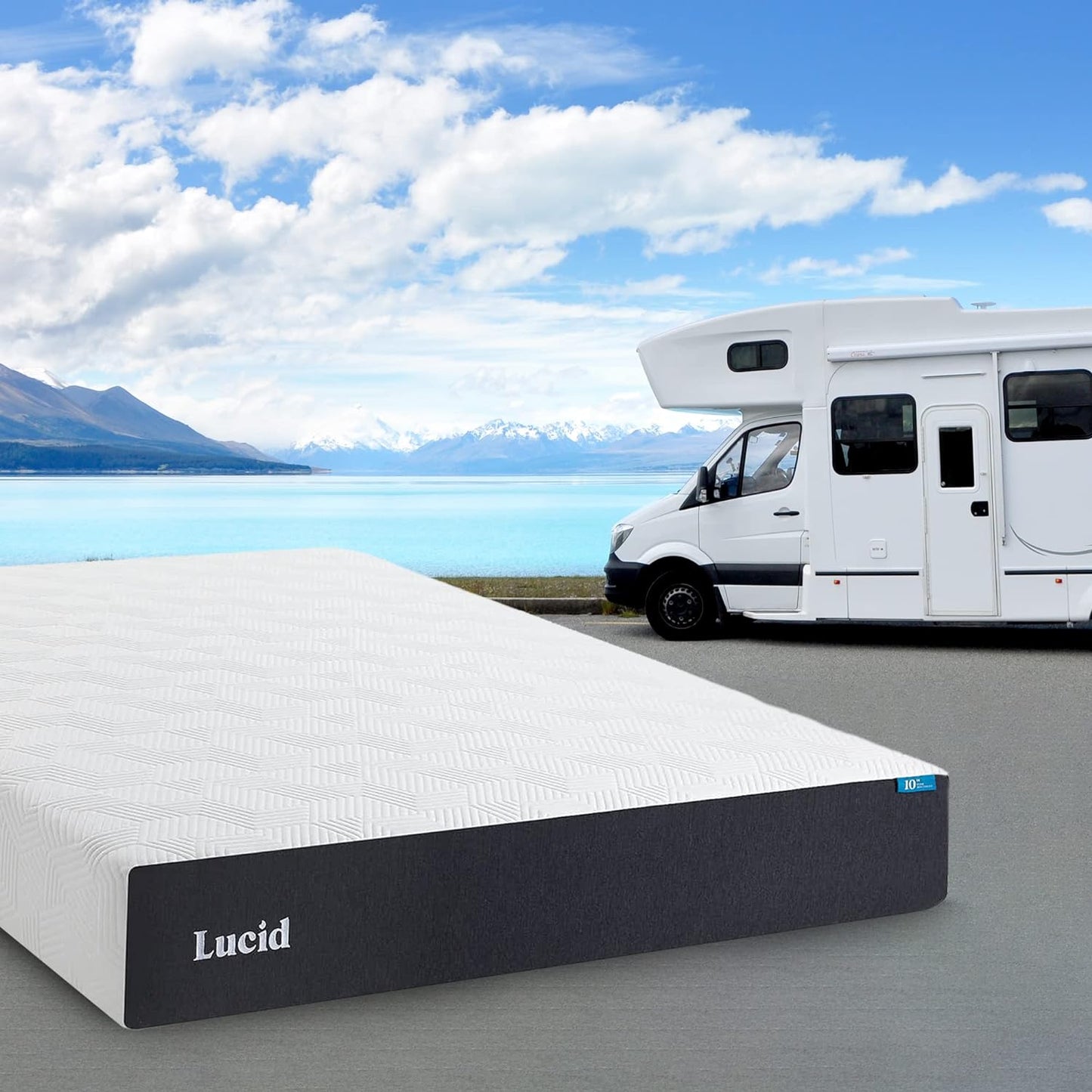 NEW - LUCID Short Queen 10 Inch Memory Foam Mattress - RV Trailer & Camper Mattress - Medium Feel - Bamboo Charcoal and Gel Infusion - Hypoallergenic - Bed in a Box - Temperature Regulating - Short Queen Size - Retail $339
