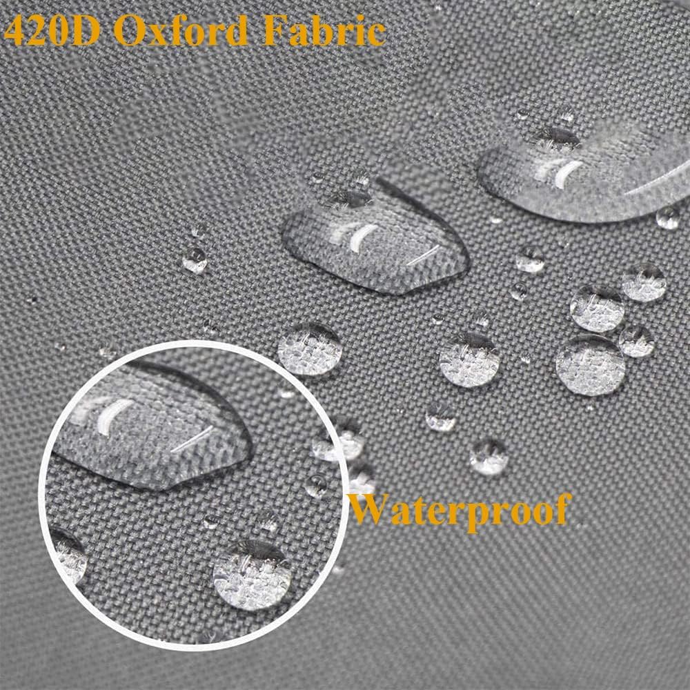Patio Furniture Sectional Couch Sofa Cover Gray Weatherproof Heavy Duty 420D Oxford Outdoor V Shaped Sectional Garden Rattan Corner Sofa Furniture Protector Covers (V-Shape: 84x84in)