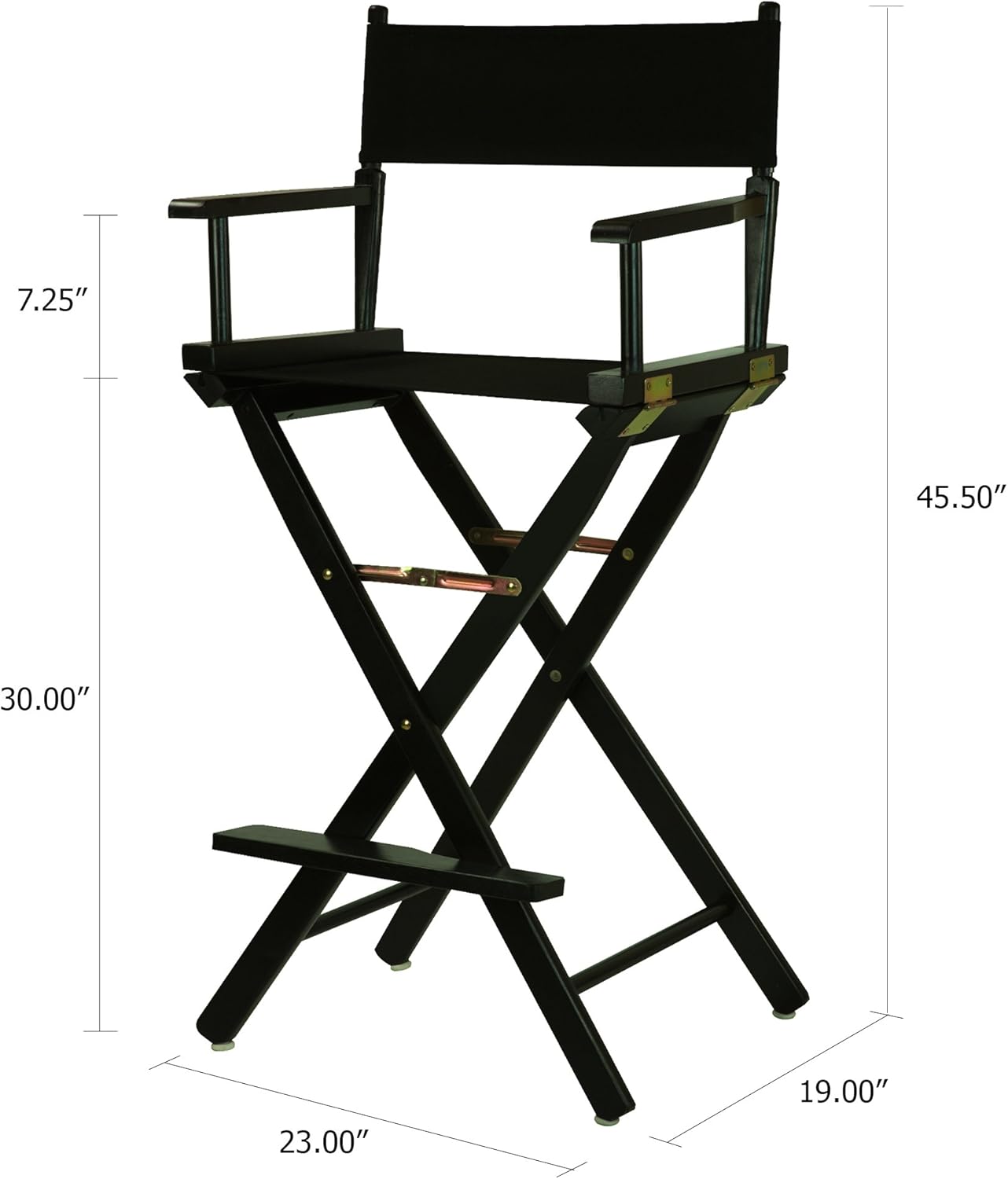 Casual Home Director's Chair ,Black Frame/Black Canvas,30" - Bar Height - Retail $58