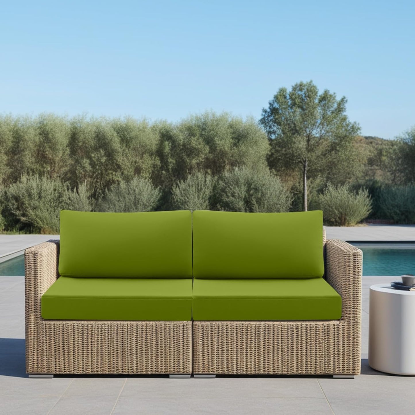 idee-home Outdoor Cushions for Patio Furniture, Waterproof Outdoor Seat Cushion Hampton Bay Deep Seat Replacement Cushions for Garden