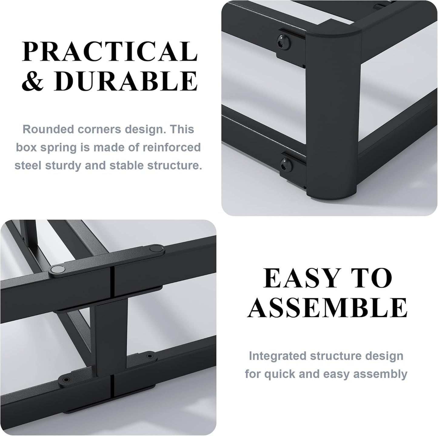 3 Inch Box Spring Full, Low Profile Box Spring Full Size, Metal Bed Base,Heavy Duty Mattress Foundation, Non-Slip,Easy Assembly - Retail $110