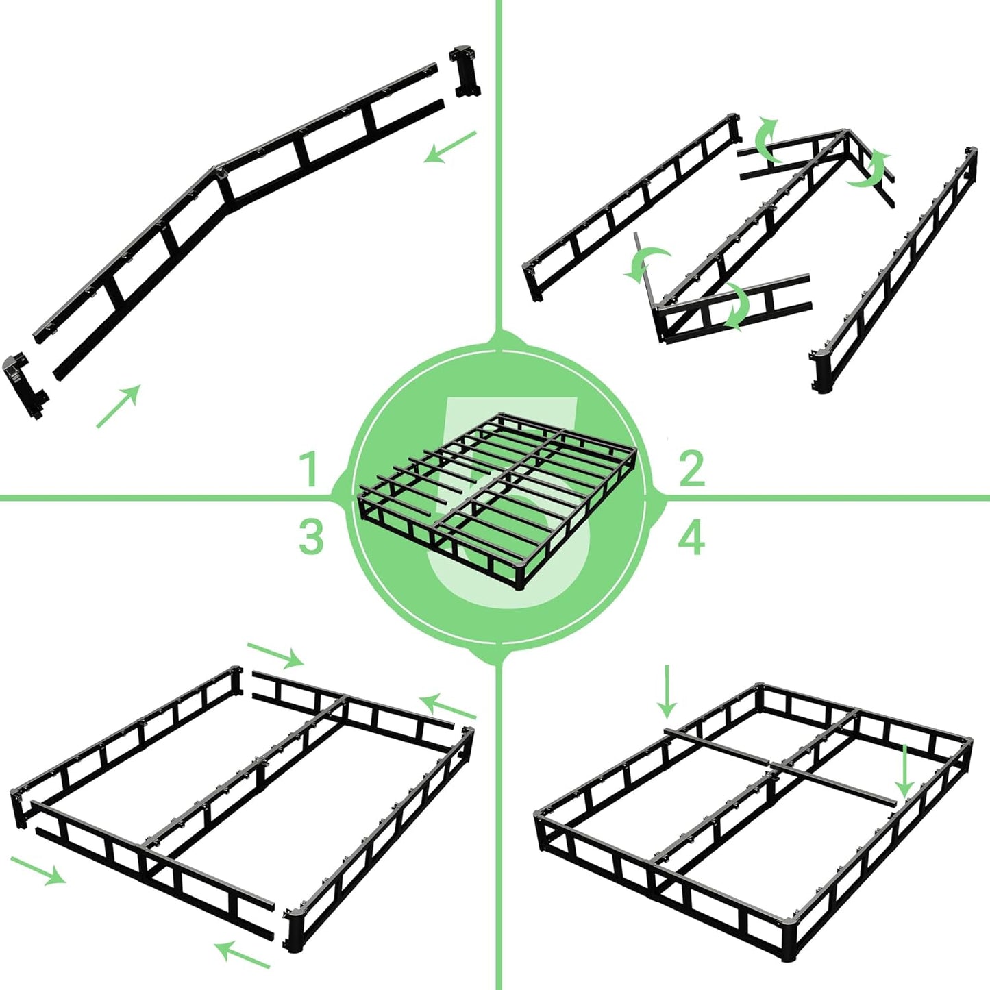 3 Inch Box Spring Full, Low Profile Box Spring Full Size, Metal Bed Base,Heavy Duty Mattress Foundation, Non-Slip,Easy Assembly - Retail $110