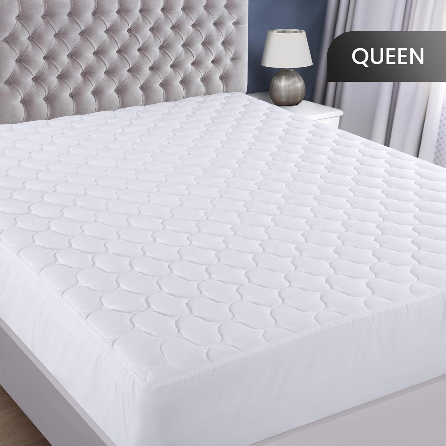Utopia Bedding Waterproof Mattress Protector, Queen Mattress Pad, Quilted Fitted Cover Stretches up to 16 Inches Deep (White) - Retail $20