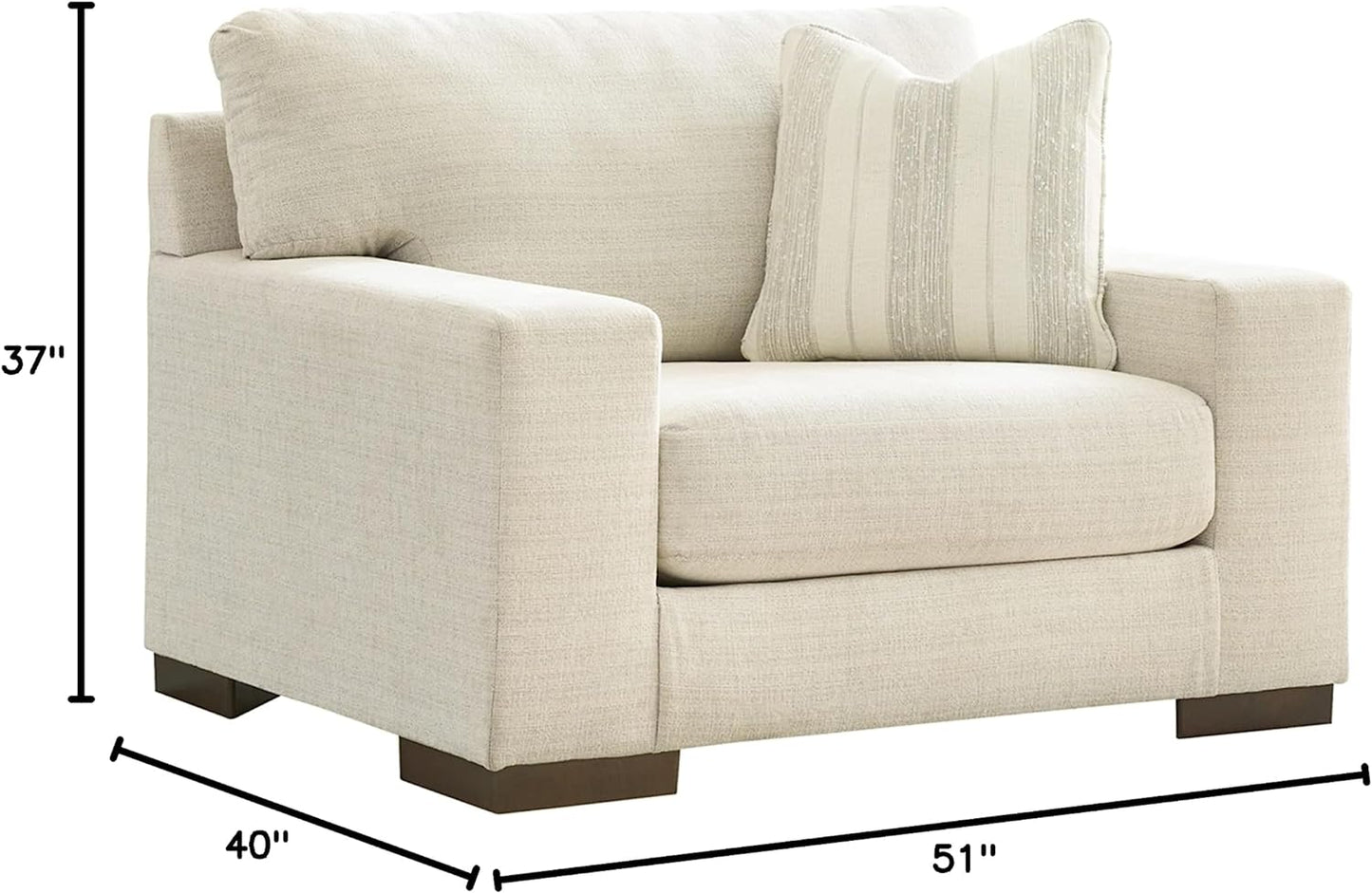 Like NEW - Signature Design by Ashley Maggie Contemporary Upholstered Chair and a Half, Beige - Retail $596