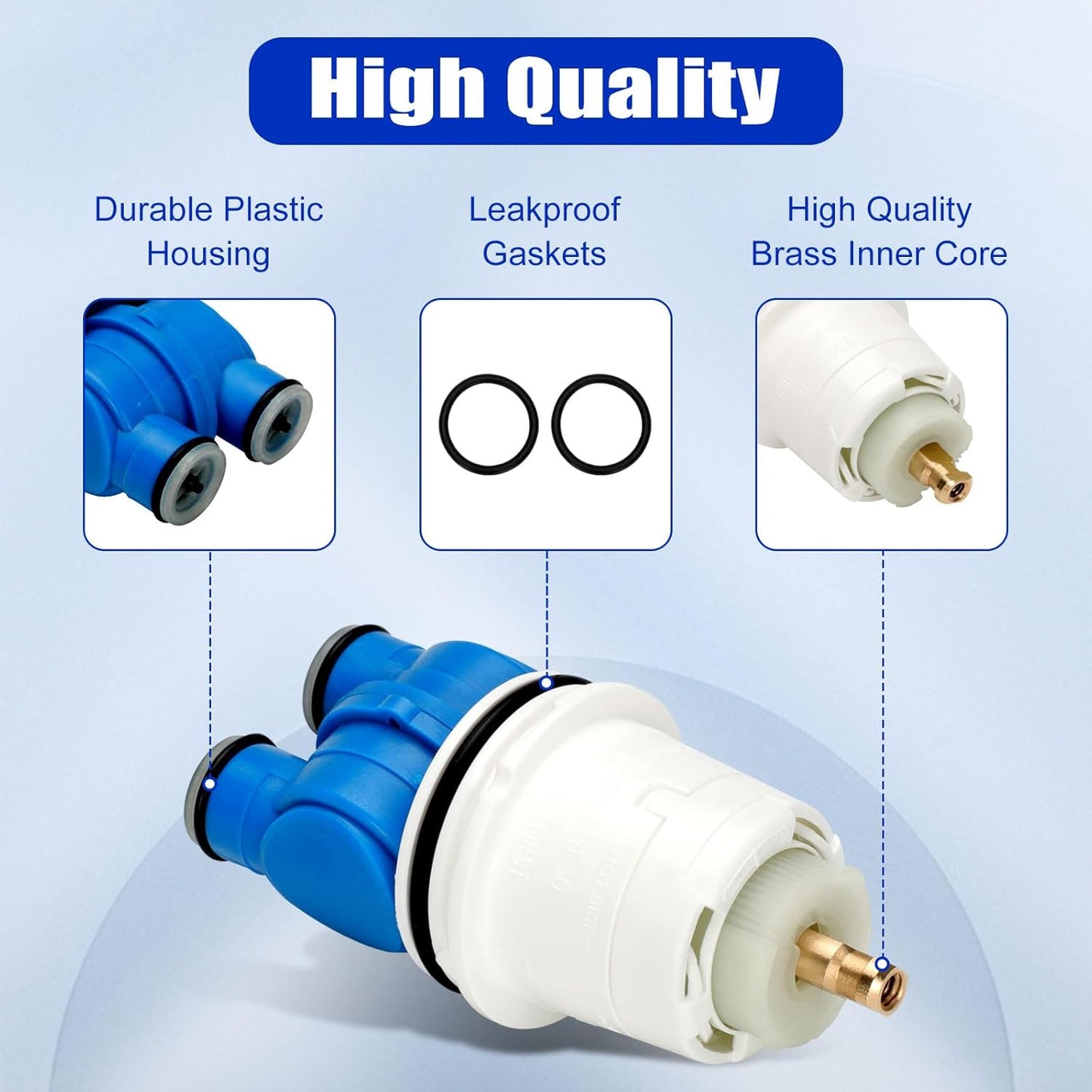 RP19804 Shower Cartridge Assembly,Shower Valve Cartridge Replacement for 1300/1400 Series Tub and Shower, Pressure Balance Cartridge Compatible with Single-Handle Monitor Shower (1993~2007),2PCS