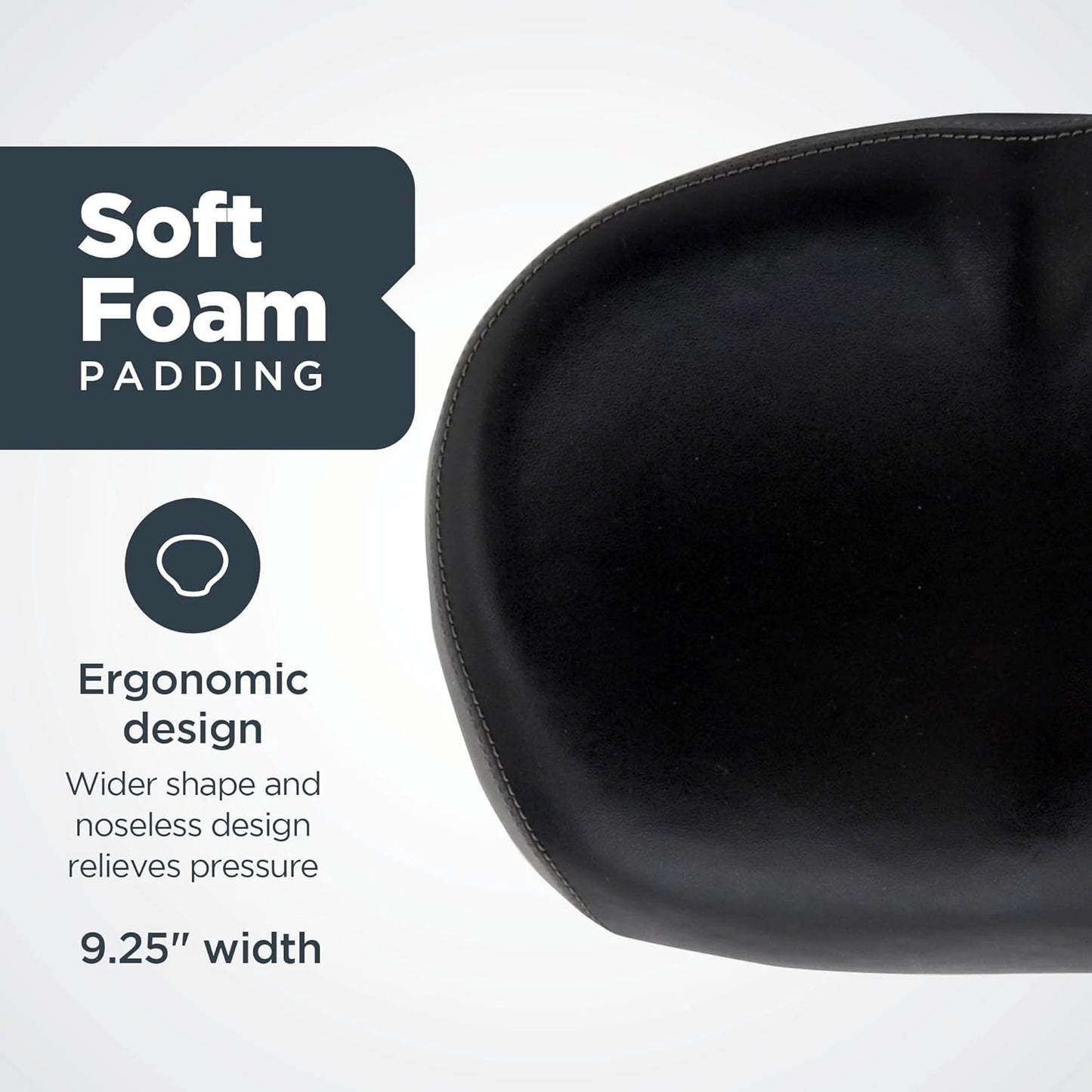 NEW - Schwinn Comfort Bike Seat, Saddle, Black, Foam Noseless - Retail $29