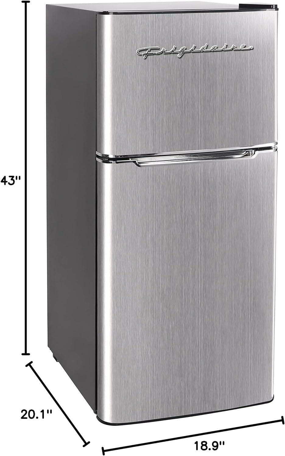 NEW - Frigidaire EFR451 2 Door Refrigerator/Freezer, 4.6 cu ft, Platinum Series, Stainless Steel, Double - Retail $359