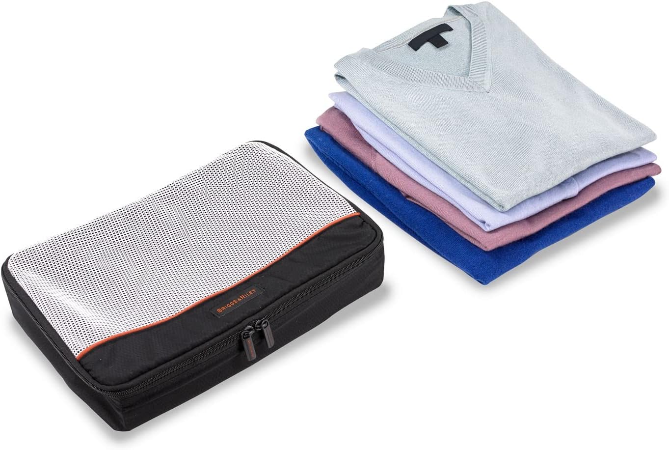 Briggs & Riley 3 Pack Zippered Packing Cubes/Luggage Organizers for Travel, Black, Small