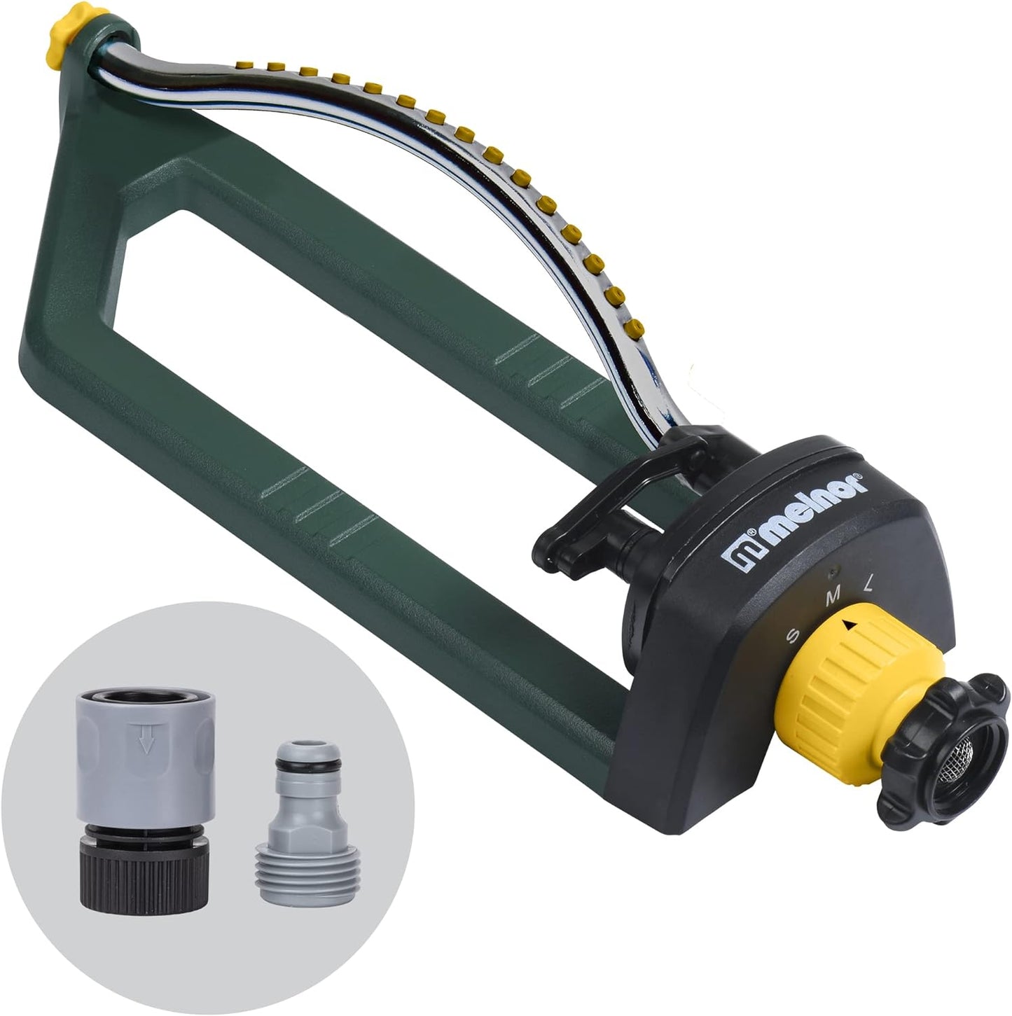 Melnor 65151AMZ Oscillating Sprinkler with 15 Precision Nozzles and QuickConnects - Retail $18