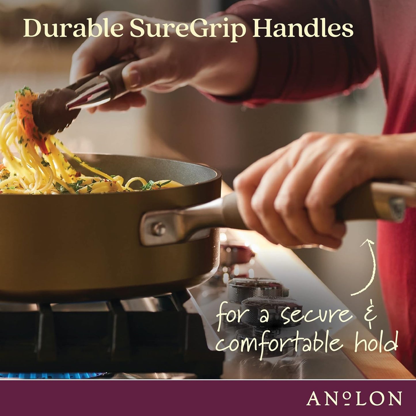 Anolon Advanced Home Hard Anodized Nonstick Crepe Pan, 9.5 Inch, Bronze