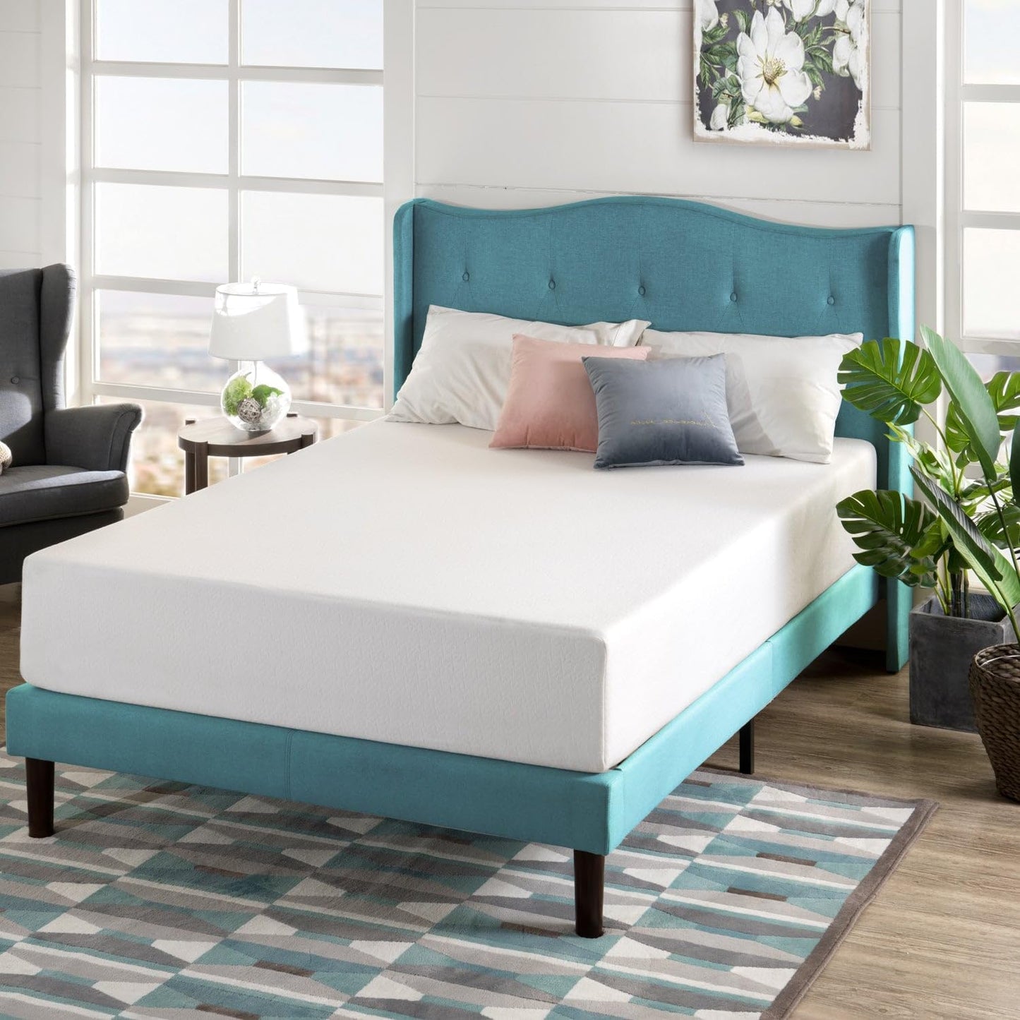 NEW - ZINUS 12 Inch QUEEN Green Tea Memory Foam Mattress, Fiberglass Free, Patented Custom Contour Support, Sturdy Base Foam, CertiPUR-US Certified, Mattress in A Box, White - Retail $379
