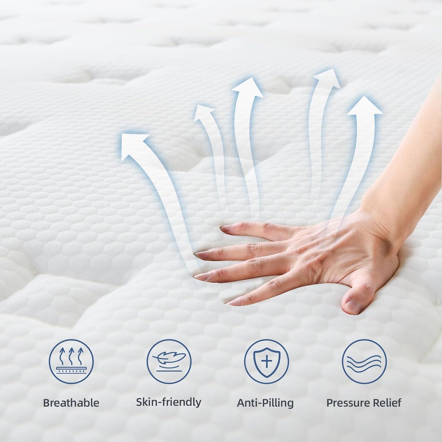 NEW - Gojef King Size Mattress, 10 Inch Memory Foam Mattress, Hybrid Mattress in a Box with Independent Spring, Soft and Comfortable Medium Firm Mattress, Pressure Relief, CertiPUR-US Certified - Retail $269