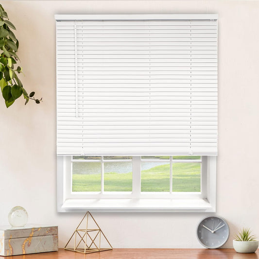 NEW - CHICOLOGY 71"W X 36"H Blinds for Windows , Mini Blinds , Window Blinds , Door Blinds , Blinds & Shades , Camper Blinds , Mini Blinds for Windows , Horizontal Window Blinds , Gloss White - Retail $51