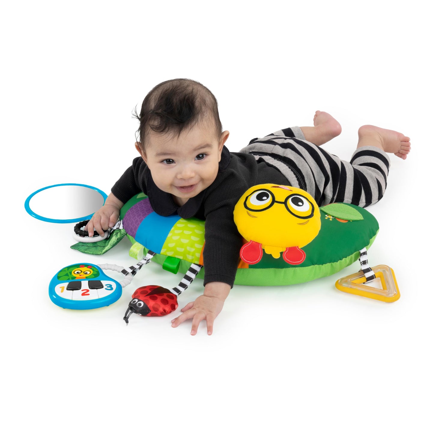 Baby Einstein Cal-a-Pillow Tummy Time Pillow, Multisensory Activity Toys, Sitting Up Play, Cal the Caterpillar, Ages 0+ Months