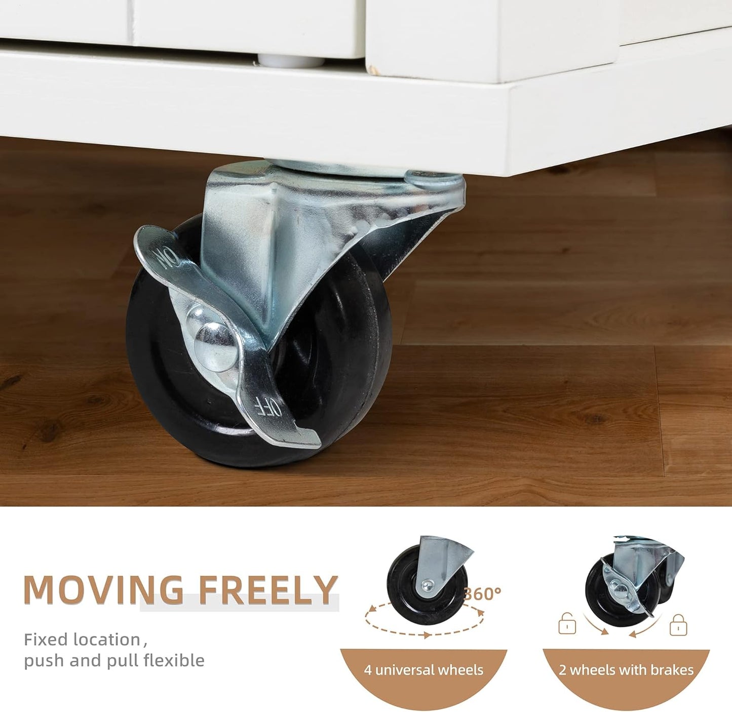 NEW - Shintenchi Kitchen Island Cart with Storage,Rolling Side Table on Wheels with Large Worktop, Cabinet,Towel Rack and Drawers for Kitchen,Dinning Room, White - Retail $116