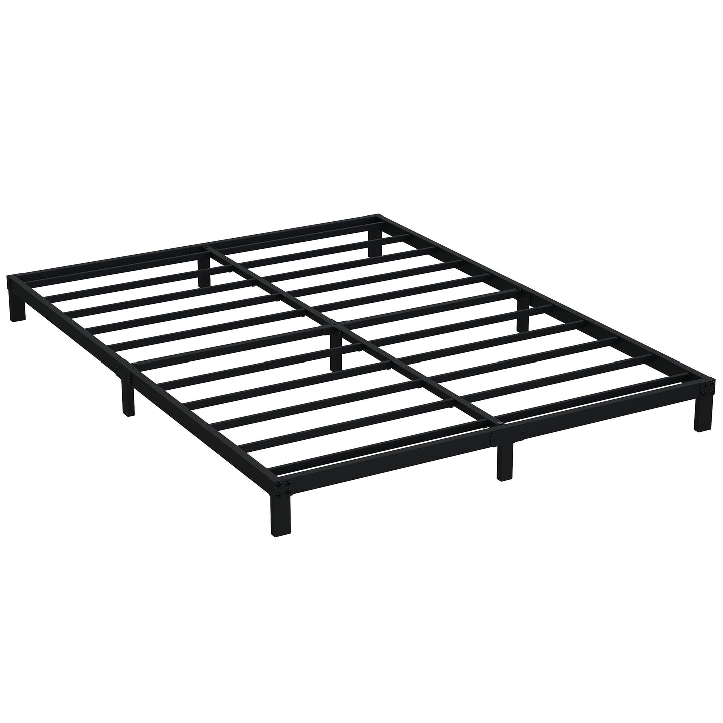 6 Inch Full Size Bed Frame Heavy Duty Metal Platform No Box Spring Needed, Easy Assembly Noise Free, Black
