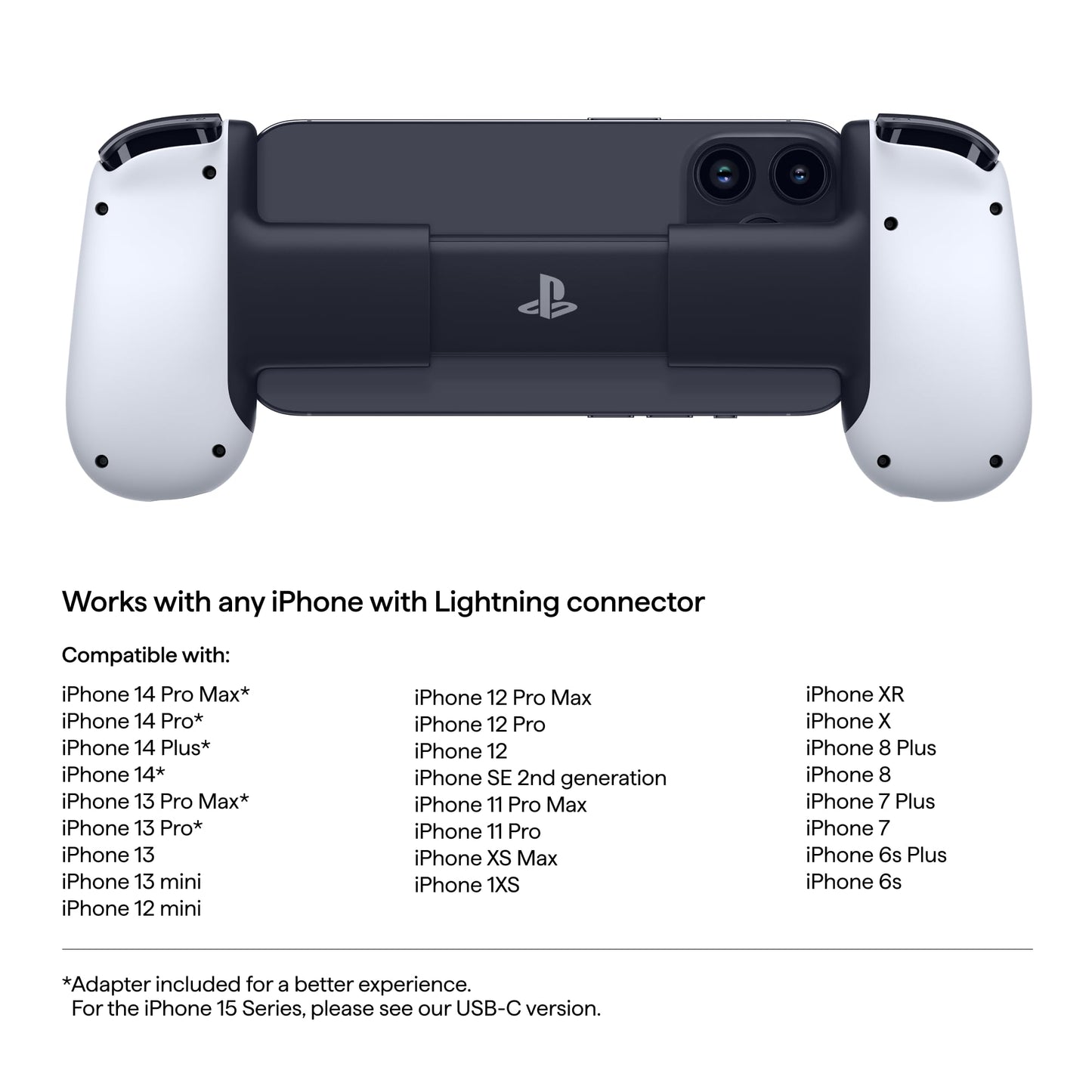 BACKBONE One Mobile Gaming Controller for iPhone (Lightning) - PlayStation Edition - 1st Gen - Turn Your iPhone into a Gaming Console - Play Xbox, PlayStation, Call of Duty, Roblox, Minecraft & More - Retail $50