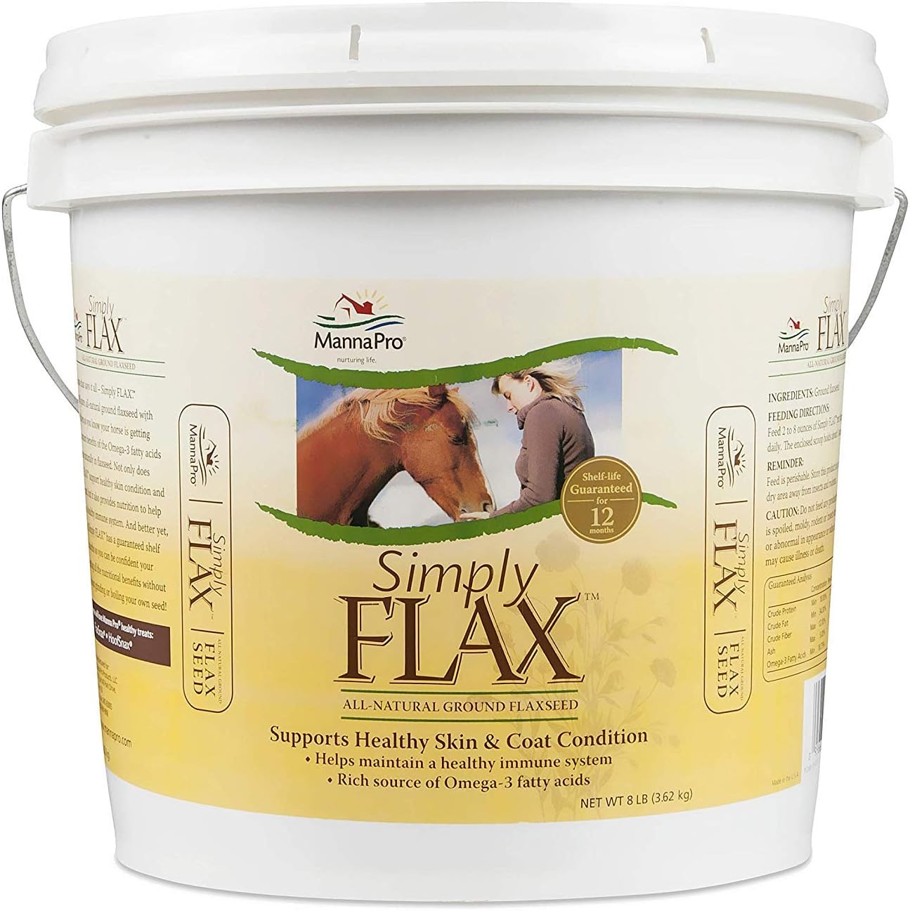 NEW - Manna Pro Simply Flax for Horses | Omega-3 Fatty Acids from Flaxseed | 8 Pounds - Retail $31