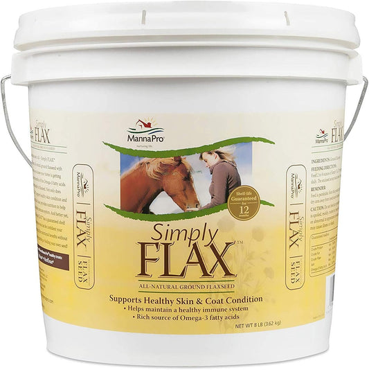 NEW - Manna Pro Simply Flax for Horses | Omega-3 Fatty Acids from Flaxseed | 8 Pounds - Retail $31