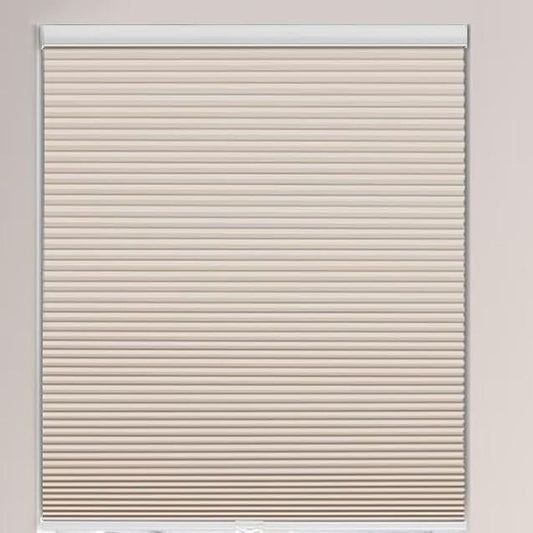 Changshade Cordless Blackout Cellular Shade, Tools-Free Honeycomb Shade for Bedroom, Kitchen, Children Room, Bathroom, Room Darkening Pleated Window Shade, 55 inches Wide, Beige - Retail $134