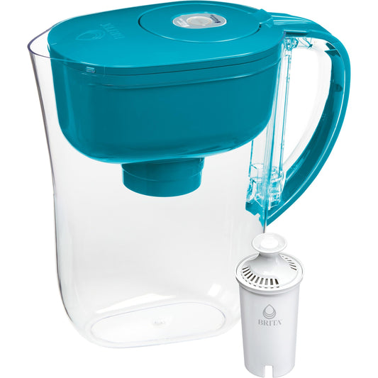 NEW - Brita Water Filter Pitcher for Tap and Drinking Water with 1 Standard Filter, Lasts 2 Months, 6-Cup Capacity, BPA Free, Turquoise