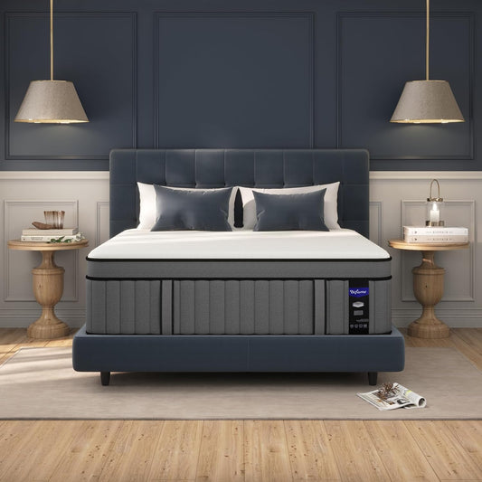 NEW - DIFAME 12 Inch KING Hybrid Mattress,Memory Foam with Pocket Spring,Medium Firm for Pressure Relief, Motion Isolation - Retail $349