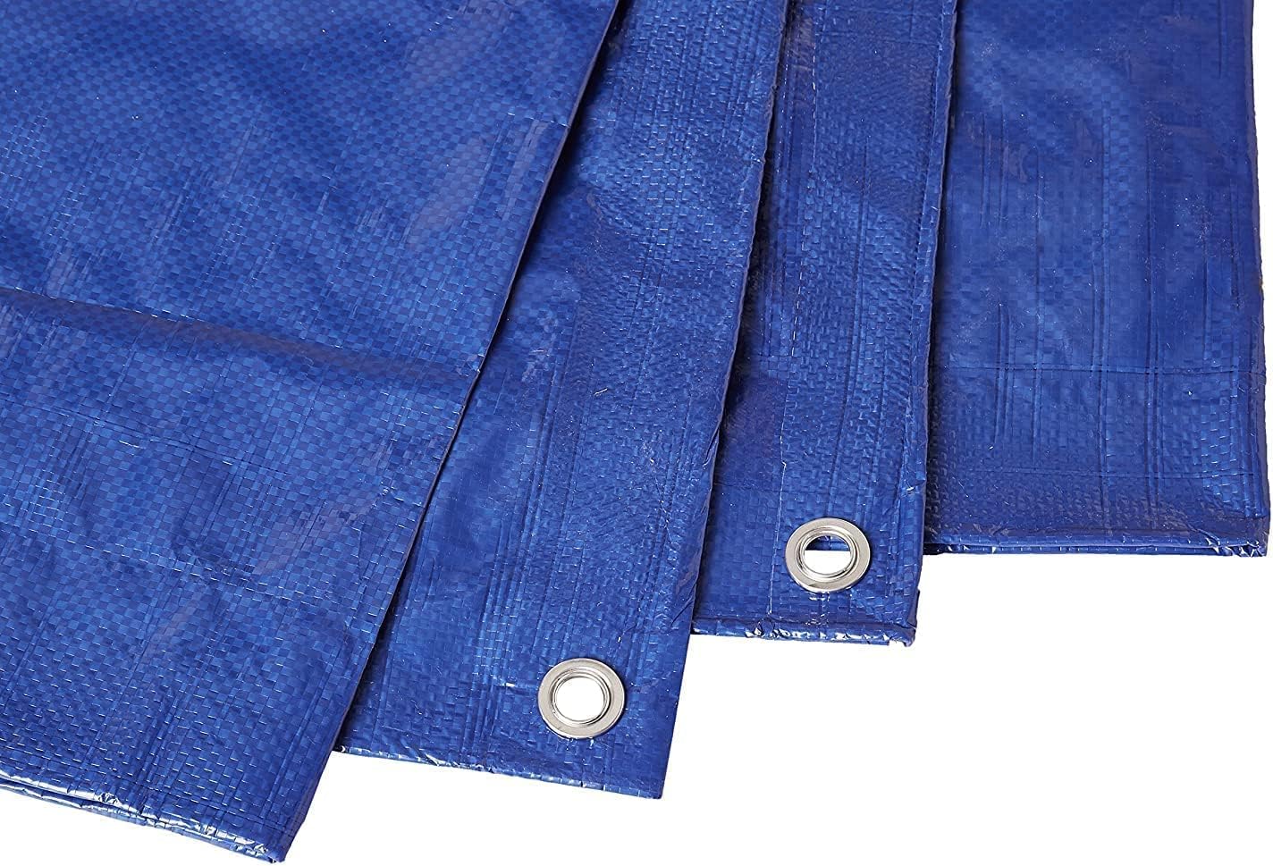 NEW - 50x100 7 Mil Tarp Cover, Waterproof, UV Resistant, Rip and Tear Proof, Poly Tarpaulin with Reinforced Edges for Roof, Camping, Patio, Pool Cover, Boat, Blue - Retail $222