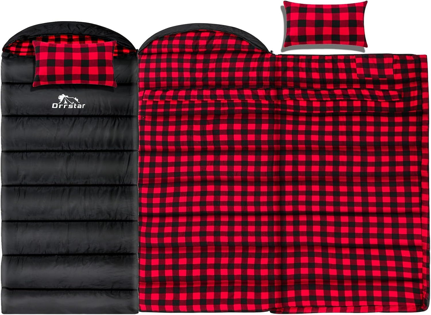 Sleeping Bag Cold Weather Sleeping Bags for Adults 0 Degree Sleeping Bag with Pillow Extra Large Flannel Big and Tall XXL Warm Winter Zero Degree Camping
