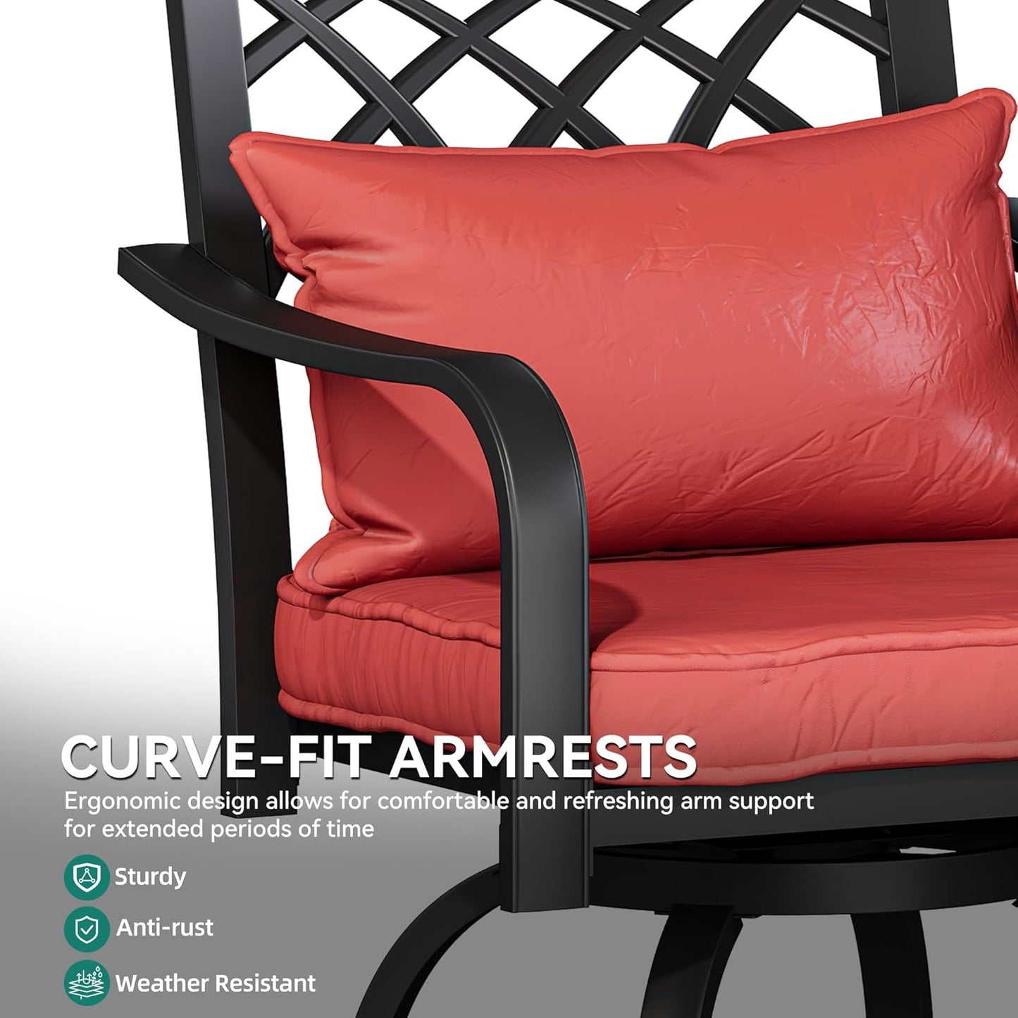 NEW - YITAHOME Metal Outdoor Bar Stool, Heavy Duty Patio Bar Stool w/Max Bearing 352 Lbs, E-Coated Outdoor Swivel Bar Stool